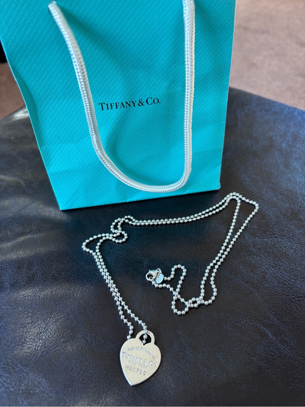 Tiffany & Co. Silver Heart Tag Chain Necklace